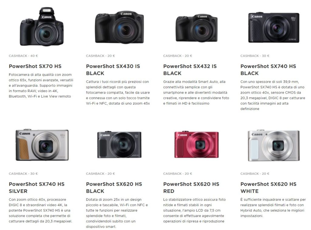 PRONTI PER LA SUMMER PROMO CANON 7 compatte