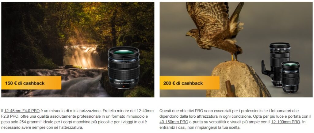 Olympus: nuovo cashback obiettivi 3 Olympus: nuovo cashback obiettivi