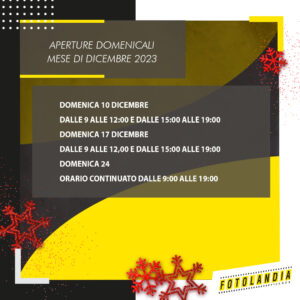 Dicembre 2023, aperture straordinarie